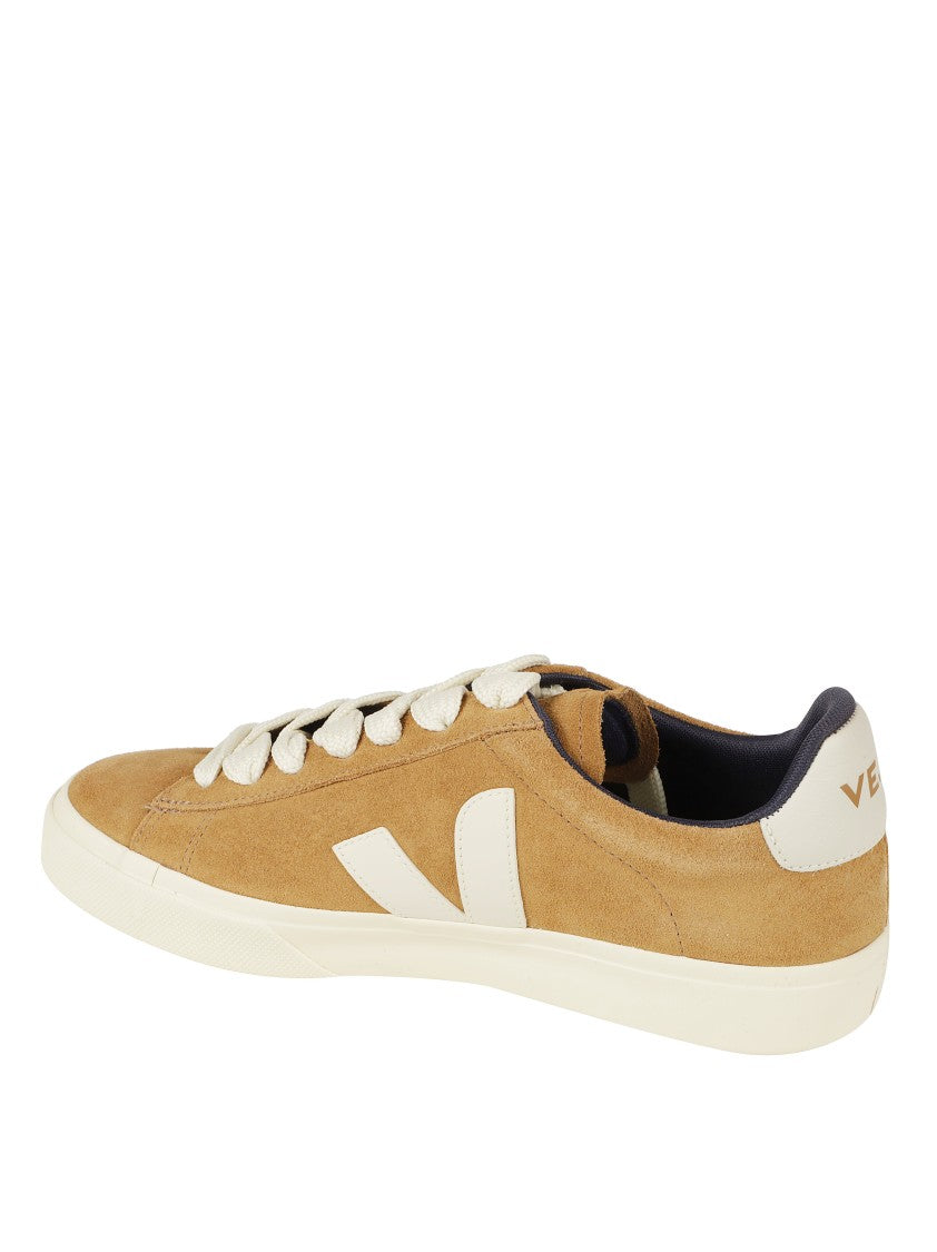 Veja Brown Suede Low-Top Sneakers With Contrasting Logo