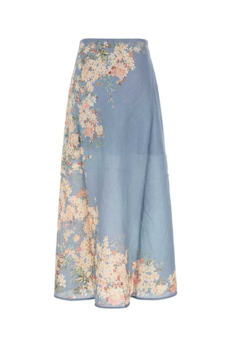 Zimmermann Printed Linen Cascadian Skirt