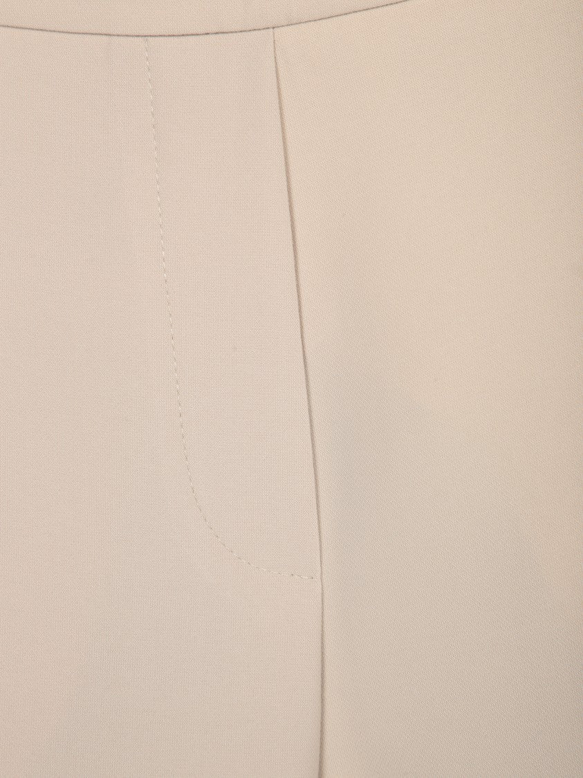 Blanca Vita Tapered Beige Trousers With Elastic Waistband And Welt Pockets