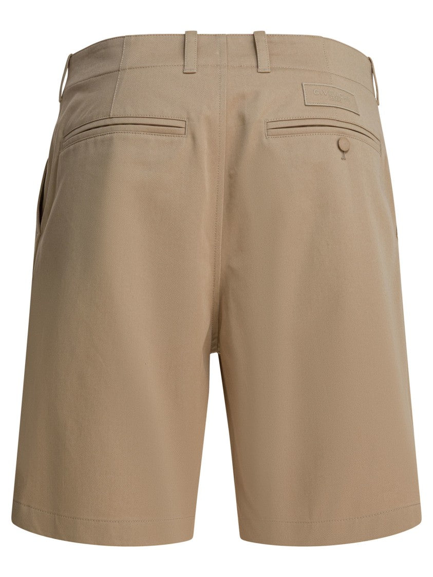 Givenchy Mid-Rise Cotton Chino Shorts With Couture Stitching