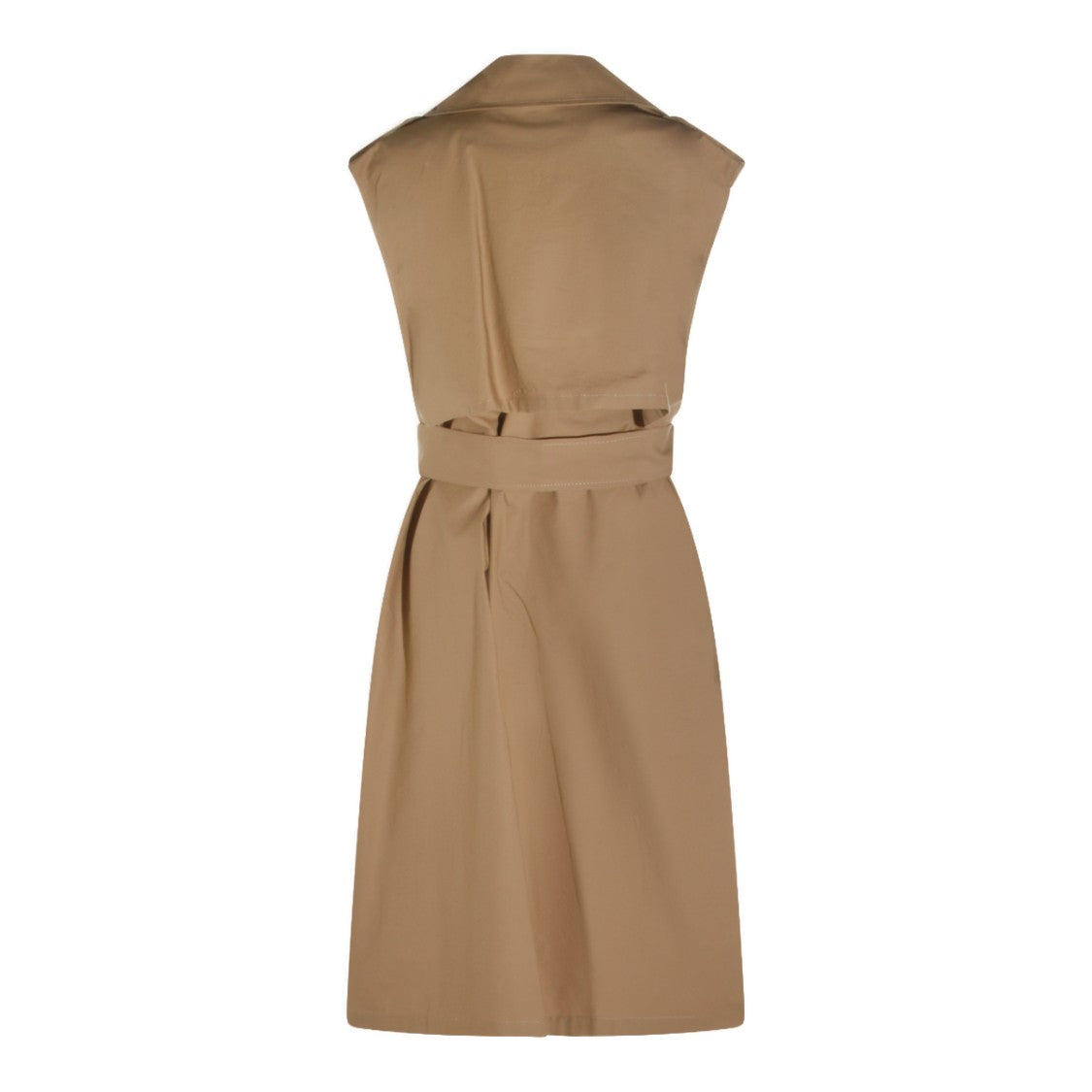 Twin-Set Sleeveless Trench Coat-Style Jacket With Wide Belt