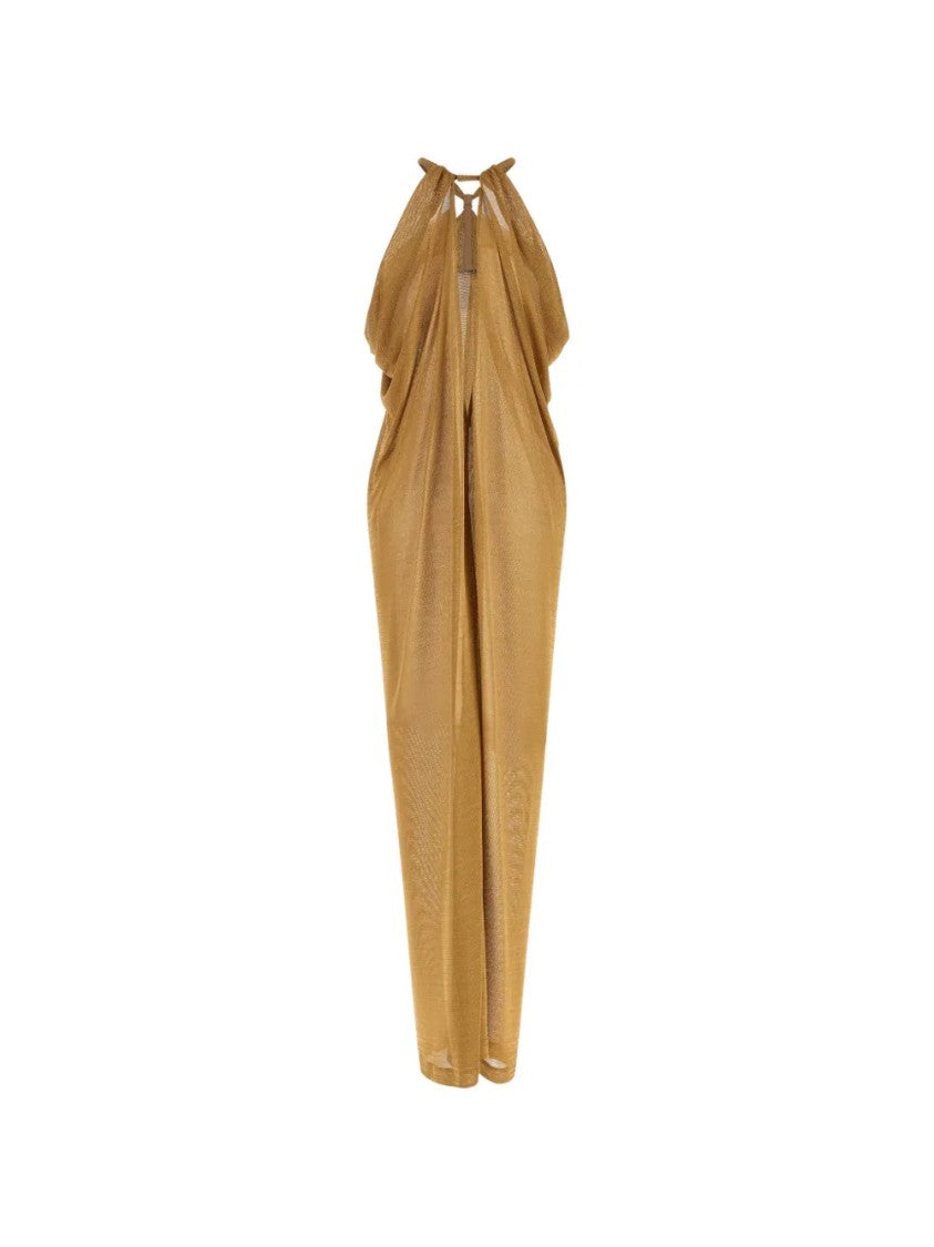 Alberta Ferretti Flowing Maxi Dress With Halter Neckline And Keyhole Detail