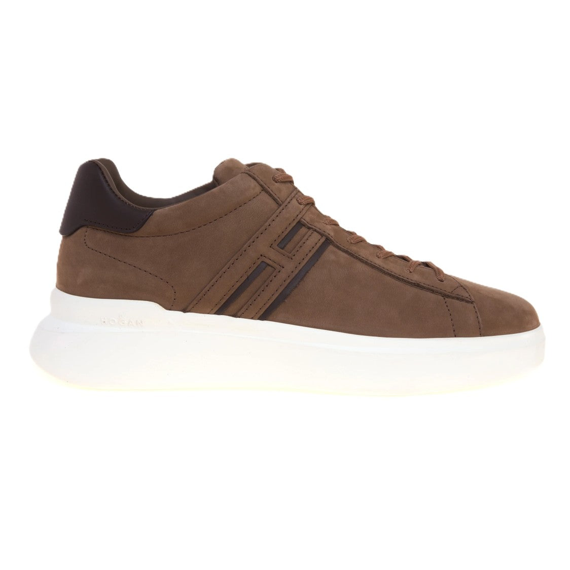 Hogan Brown Contrasting Detail Low-Top Sneakers
