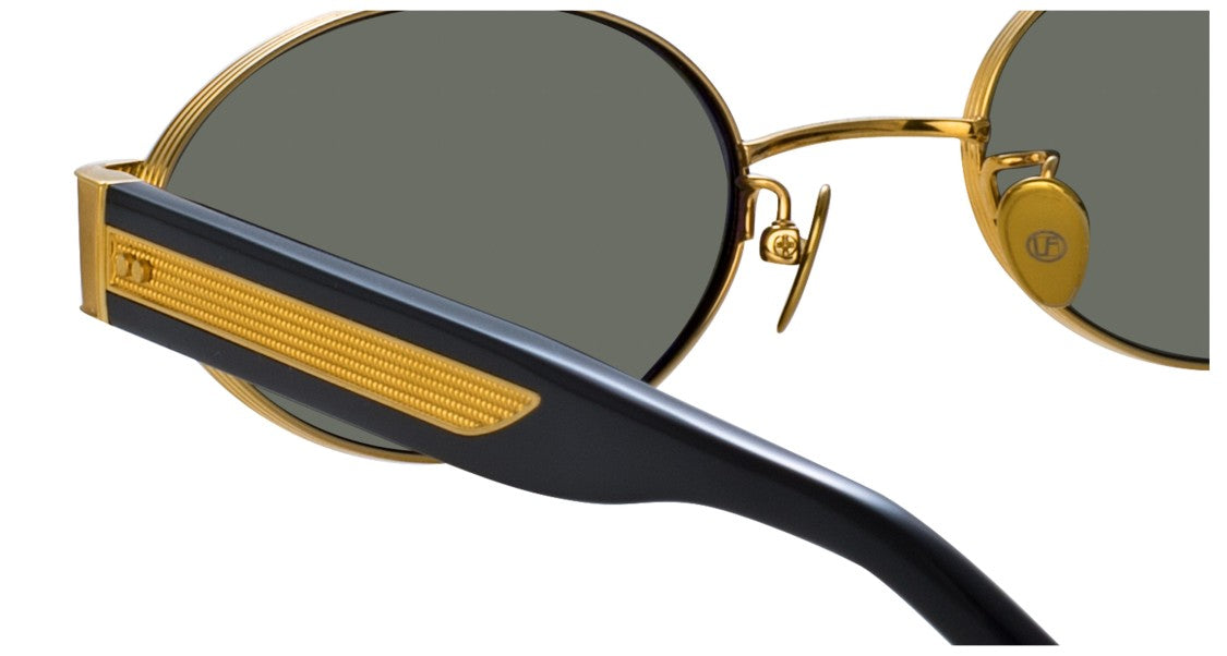 Linda Farrow Lfl Round Lens Sunglasses With Gold Frame
