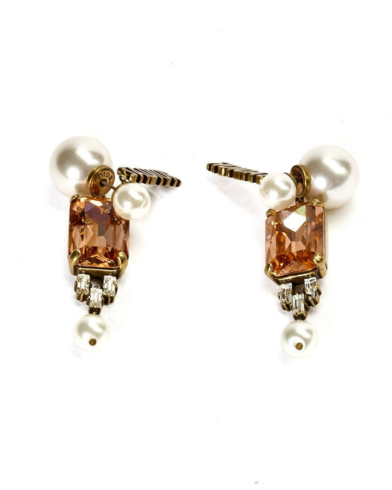 Dior Tribal Pearl Gold Earrings