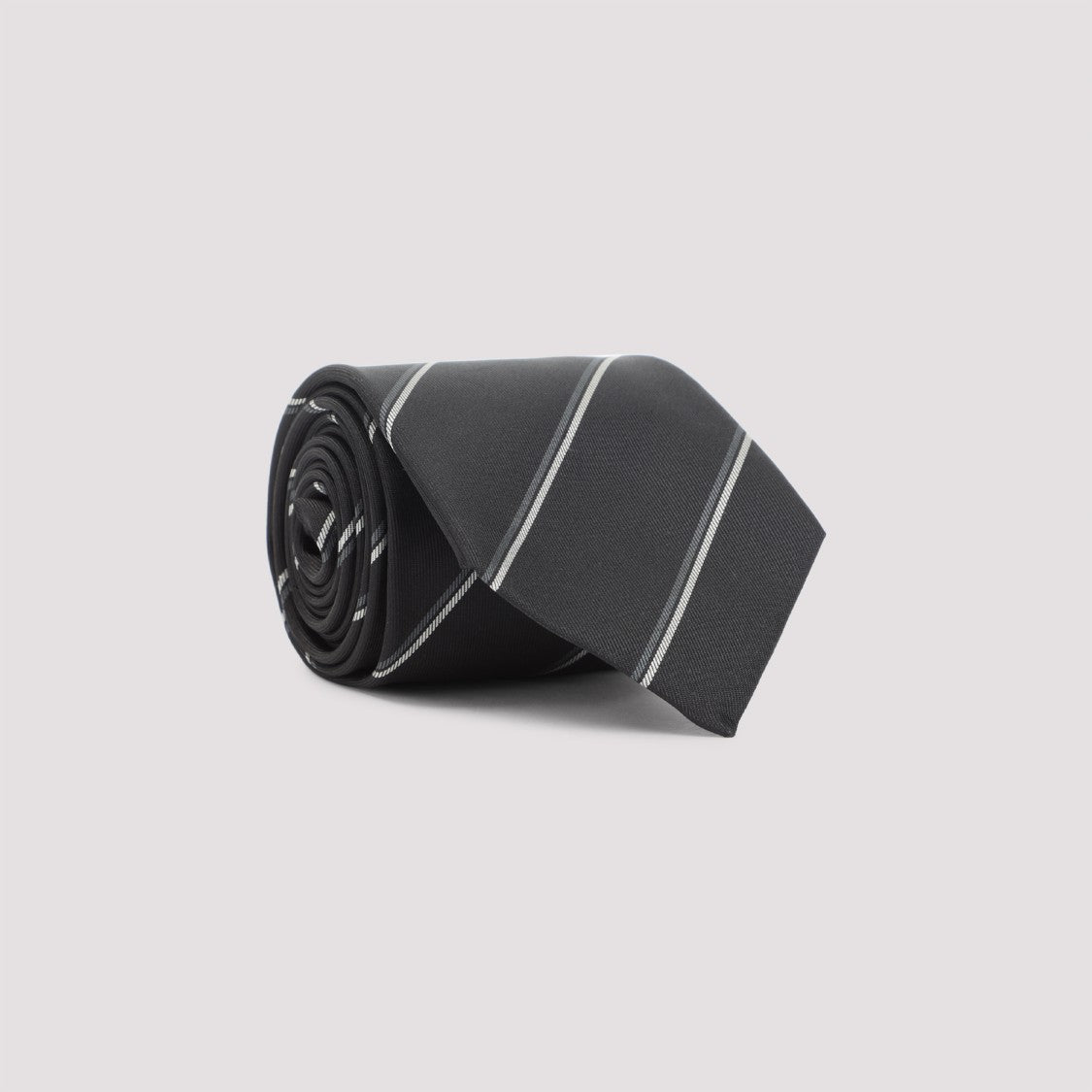 Saint Laurent Silk Tie With Subtle Diagonal Stripes