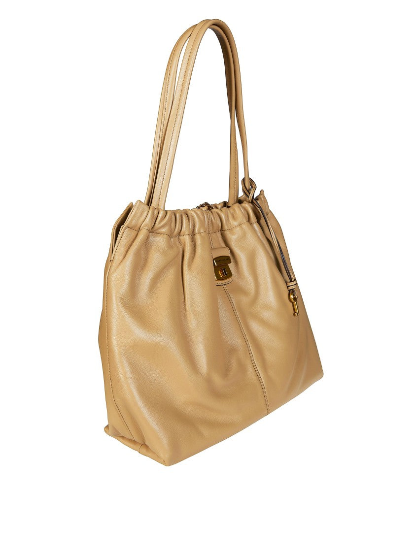 Marc Jacobs Warm Beige The Tote Lamb Leather Tote Bag