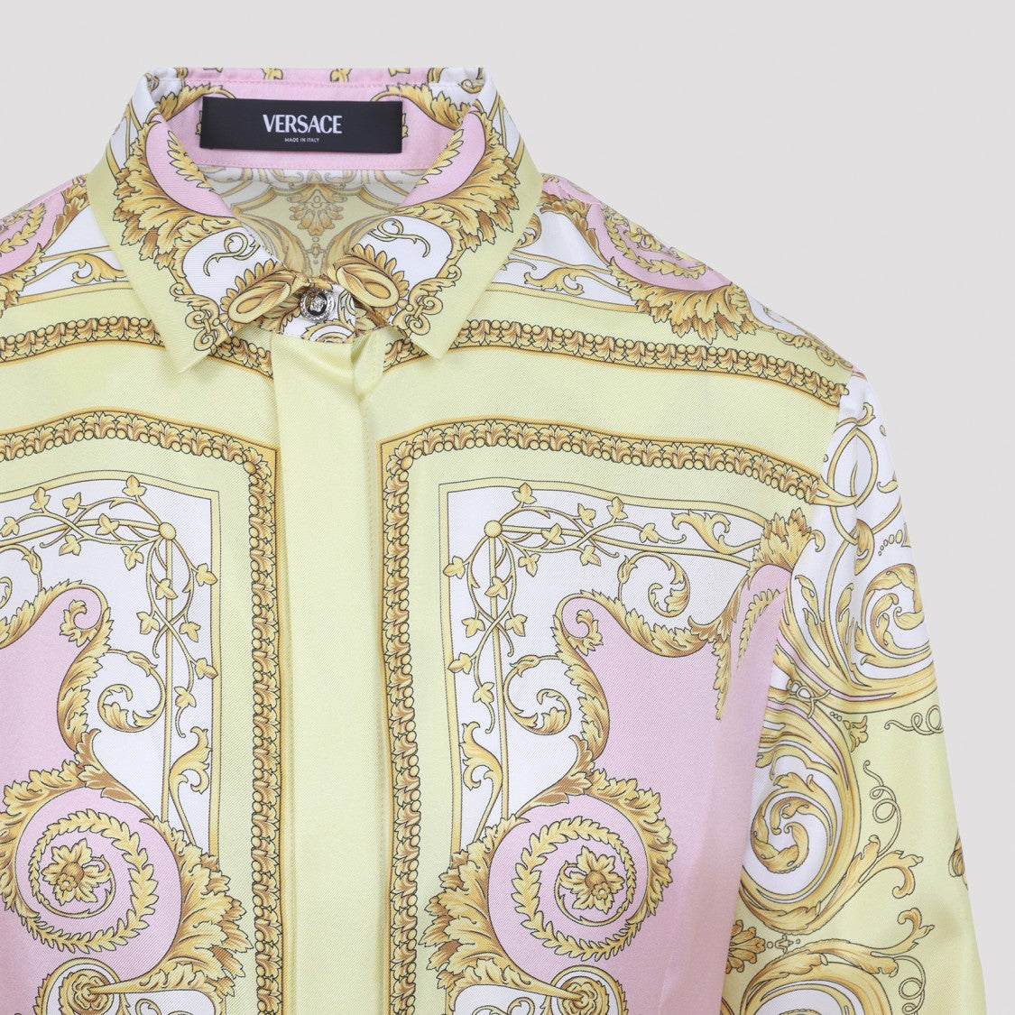 Versace Yellow And Pink Silk Mini Dress