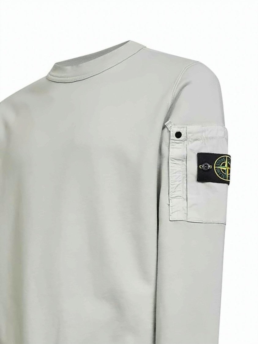 Stone Island Long-Sleeve Minimalist Sweatshirt With Iconic Patch Pocket