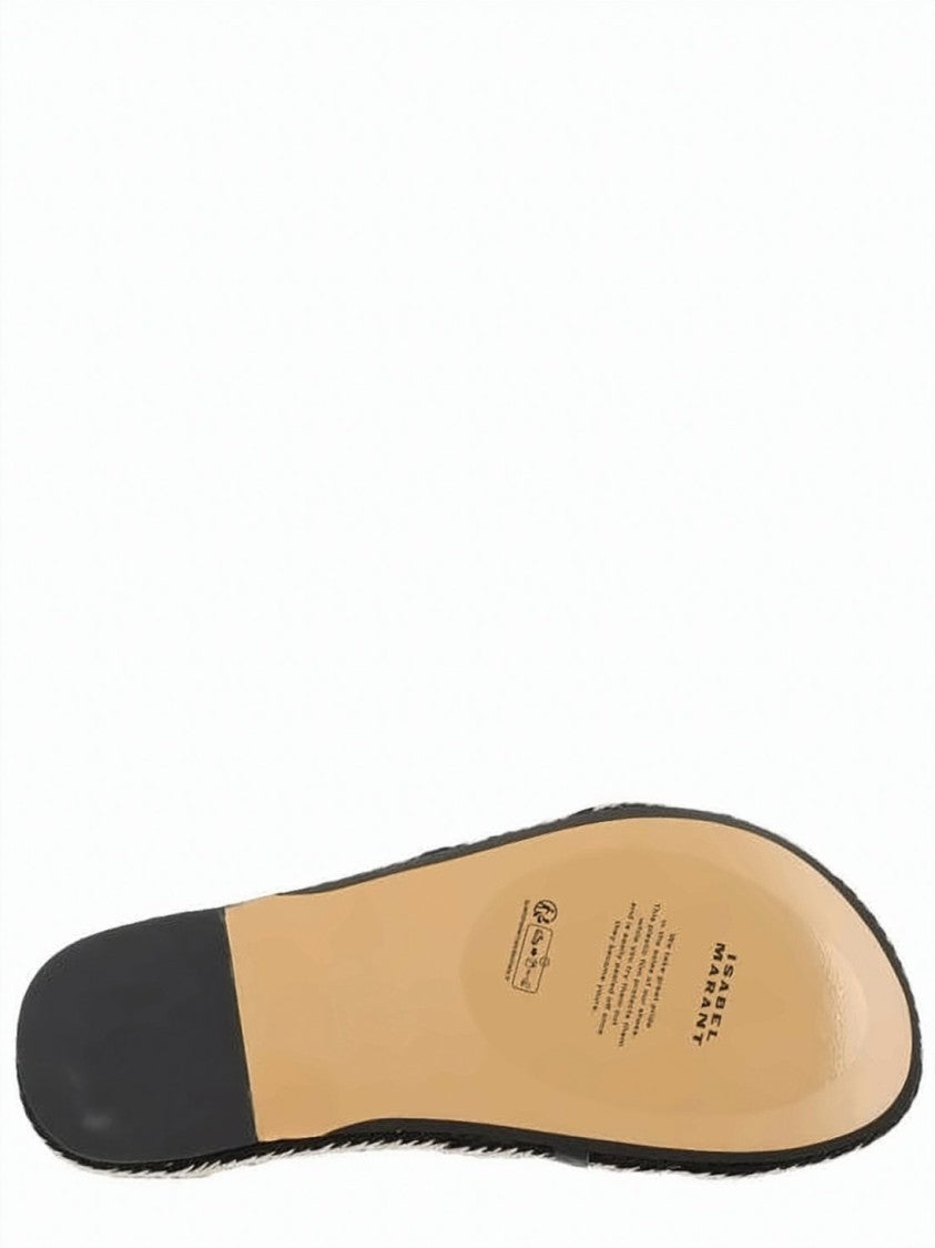 Isabel Marant Flat Sandal With Braided Trim And Intertwined Rope Straps
