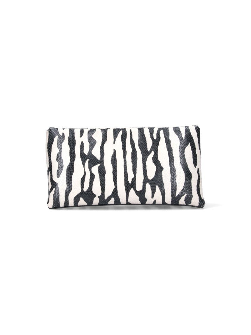 Mouliebre "Carlotta" Zebra Print Clutch – White