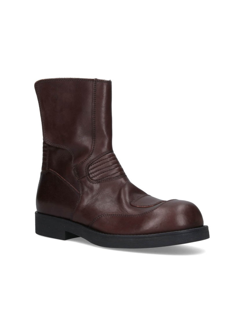 Mm6 By Maison Margiela "Biker" Boots – Brown