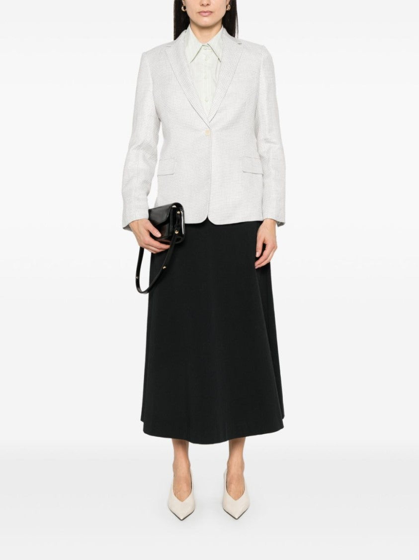 Theory Houndstooth Patterned Linen Blend Blazer