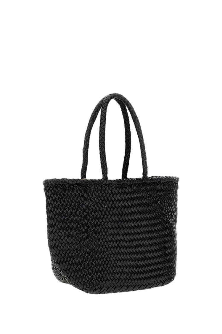 Dragon Diffusion Black Grace Braided Leather Tote Bag