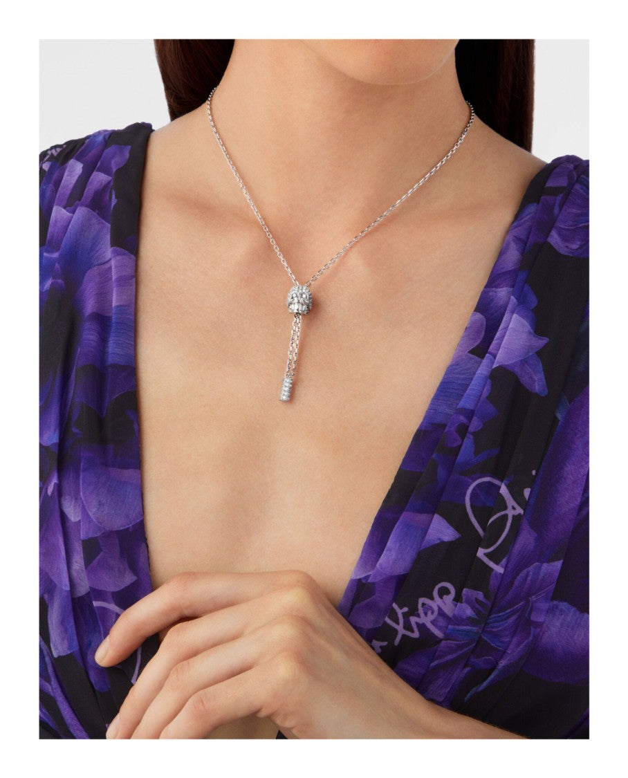 Philipp Plein Sliding $Kull Crystal Cable Chain Necklace