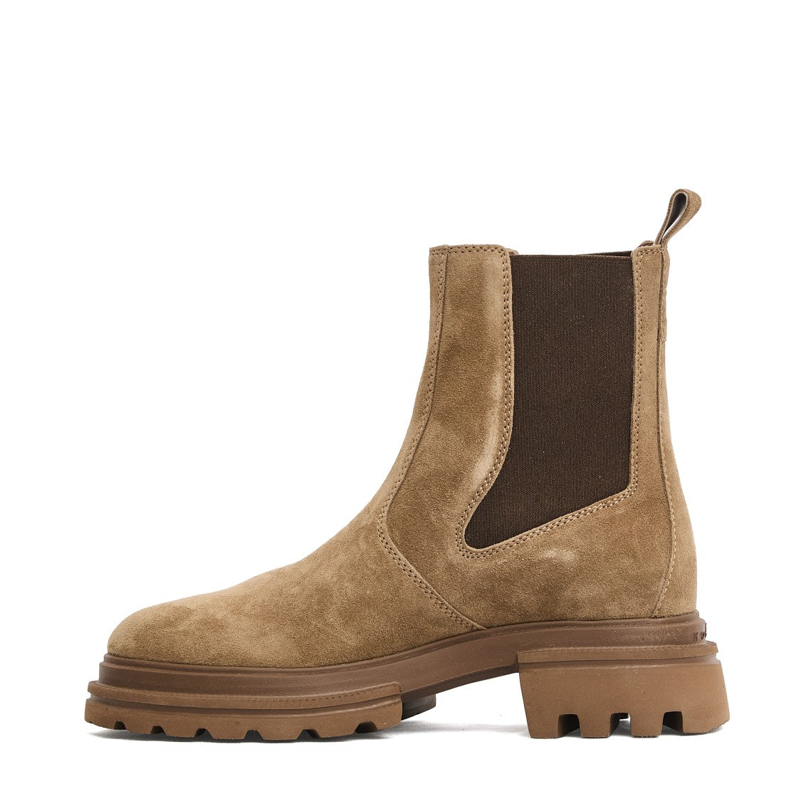 Hogan Beige Suede Chelsea Boots