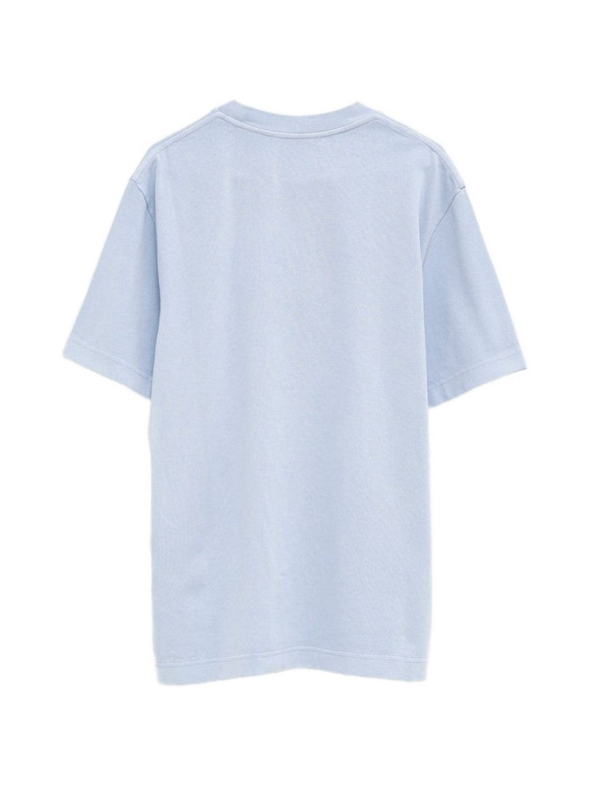 Jacquemus Blue Embroidered Logo Round Neck T-Shirt