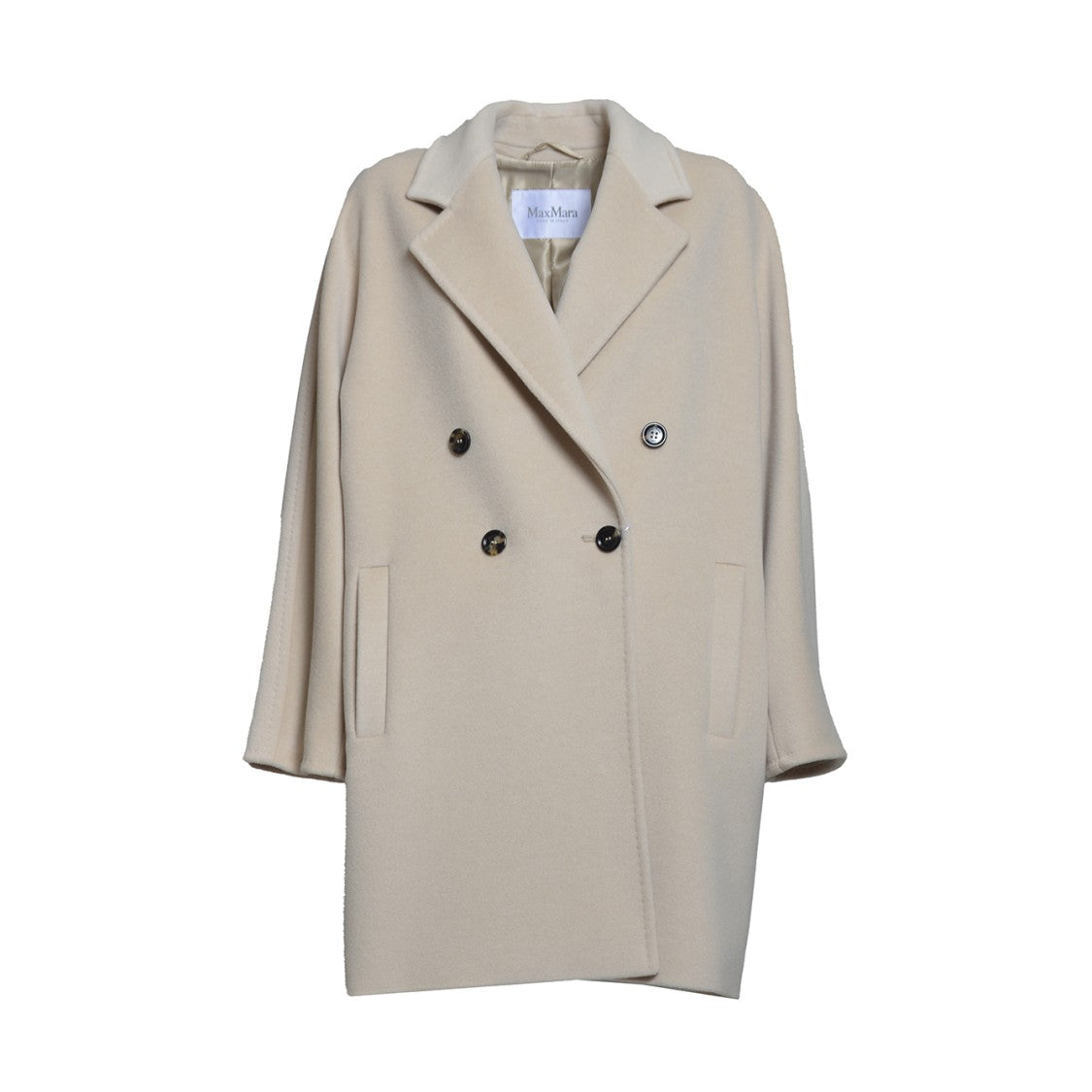 Max Mara Short Double-Breasted Wool-Cashmere Blend Coat