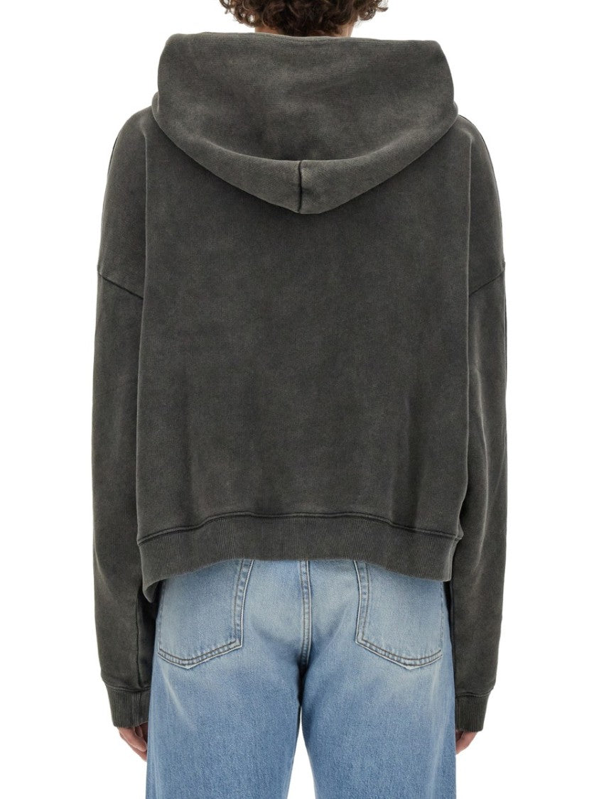 Acne Studios Skull Print Oversized Sweatshirt With Dropped Shoulders