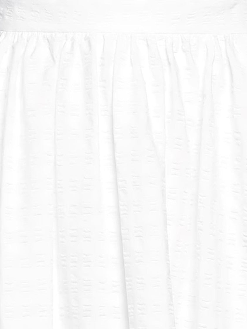 Msgm Flared White Gathered Midi Skirt