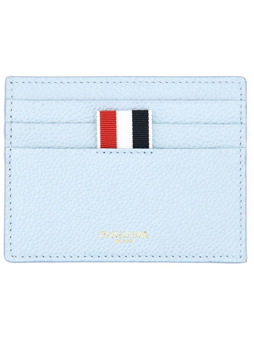 Thom Browne Calfskin Leather Card Holder With Textured Finish