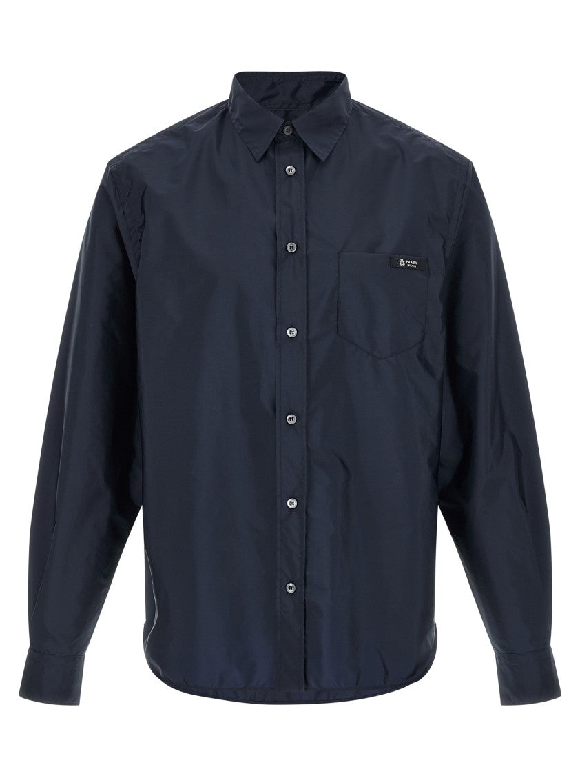 Prada Re-Nylon Shirt With Mother-Of-Pearl Button Closure And Patch Pocket