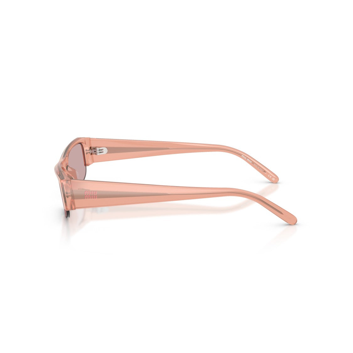 Miu Miu 0Mu B07s Translucent Peach Acetate Sunglasses