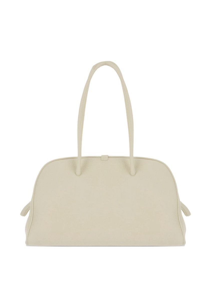 Jacquemus Ivory Leather Knot Detail Zip Bag