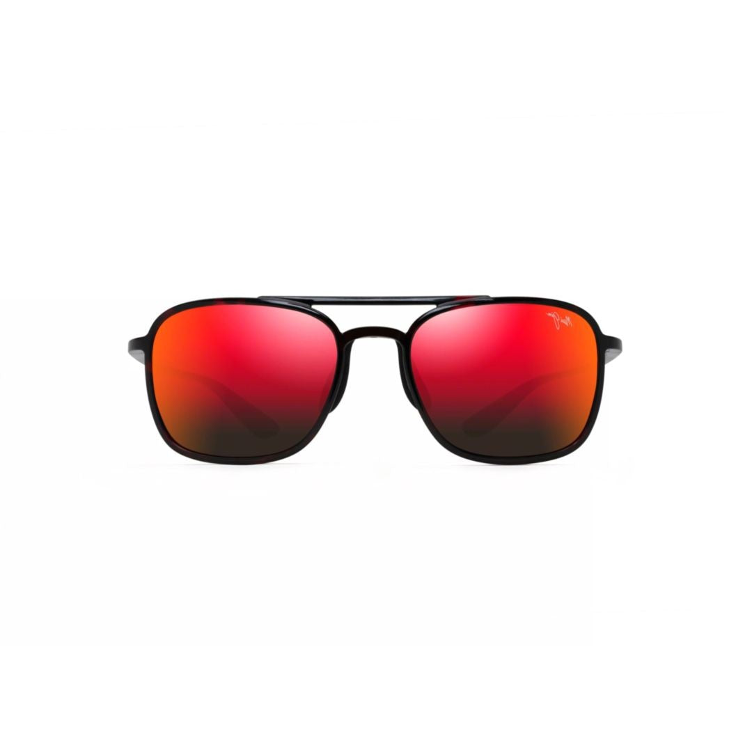 Maui Jim Keokea Rectangular Red Mirrored Sunglasses With Double Bridge Design