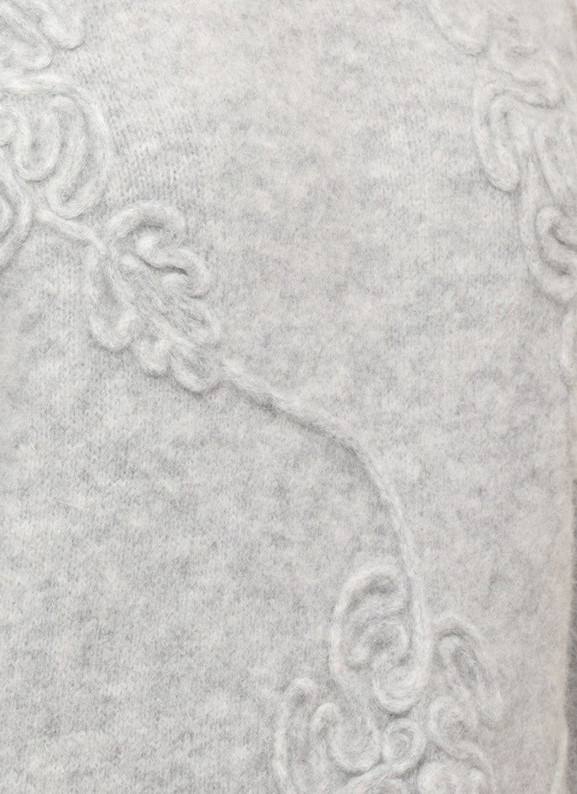 Rotate Grey Textured Embossed Floral Jersey