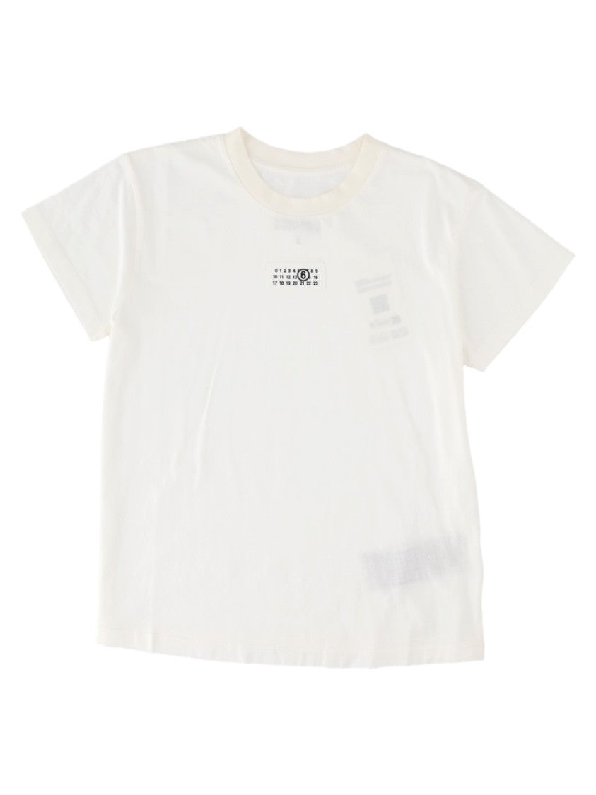 Mm6 By Maison Margiela White Relaxed-Fit Round Neck Cotton T-Shirt