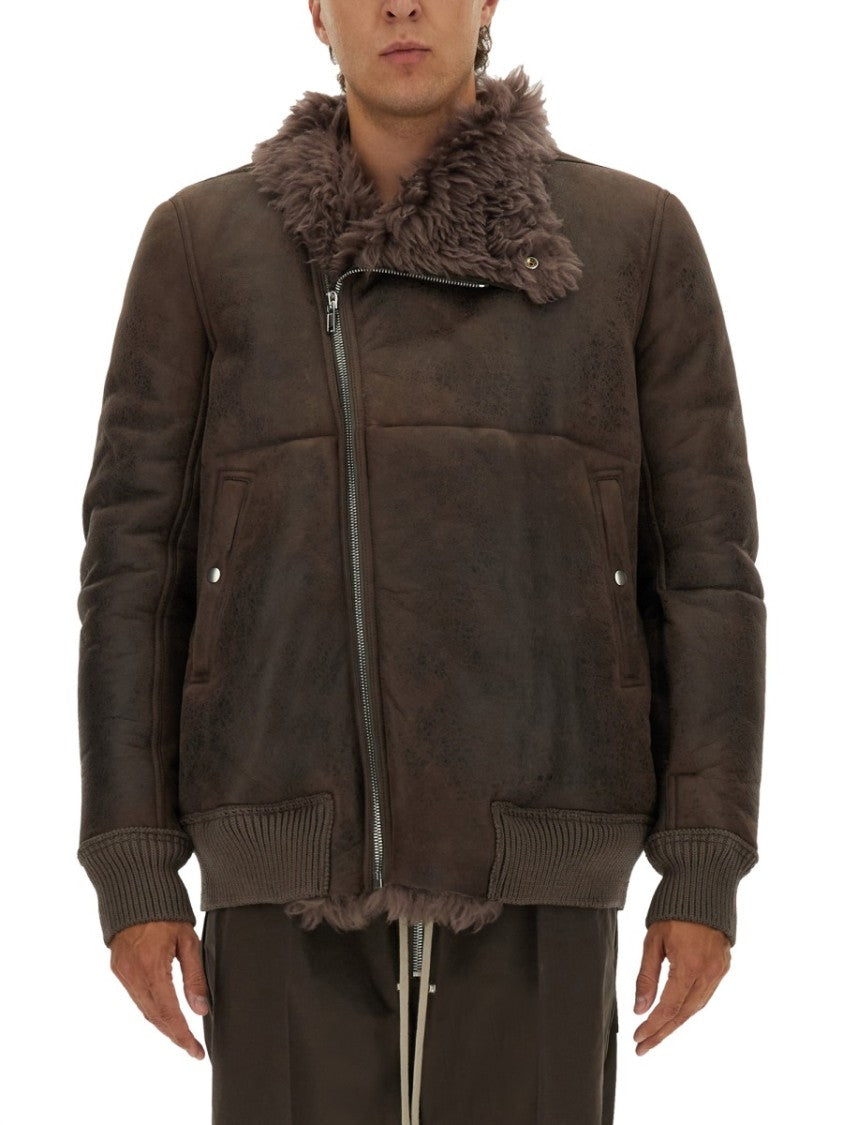 Rick Owens Leather Bomber Jacket