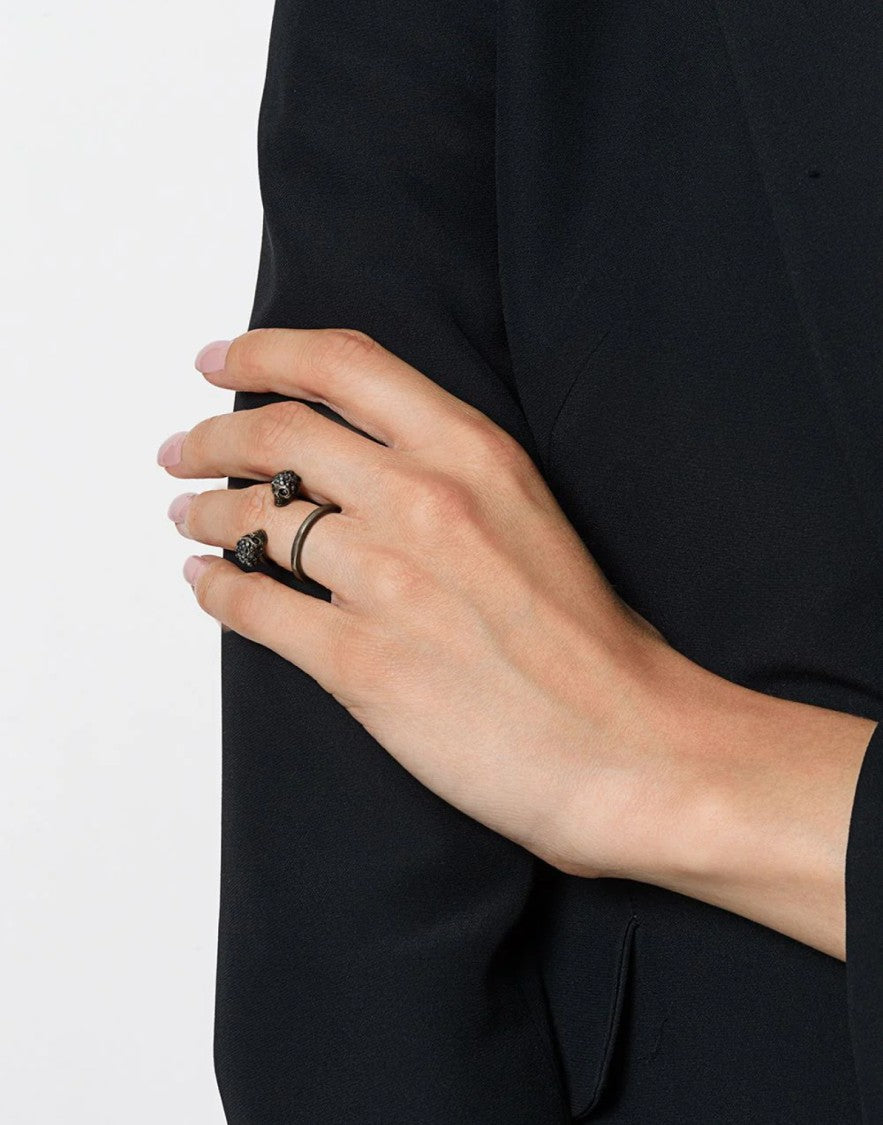 Alexander Mcqueen Double Skull Thin Ring