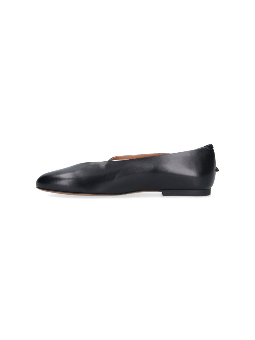 Jil Sander Black Elyss Round Toe Ballerina Flats