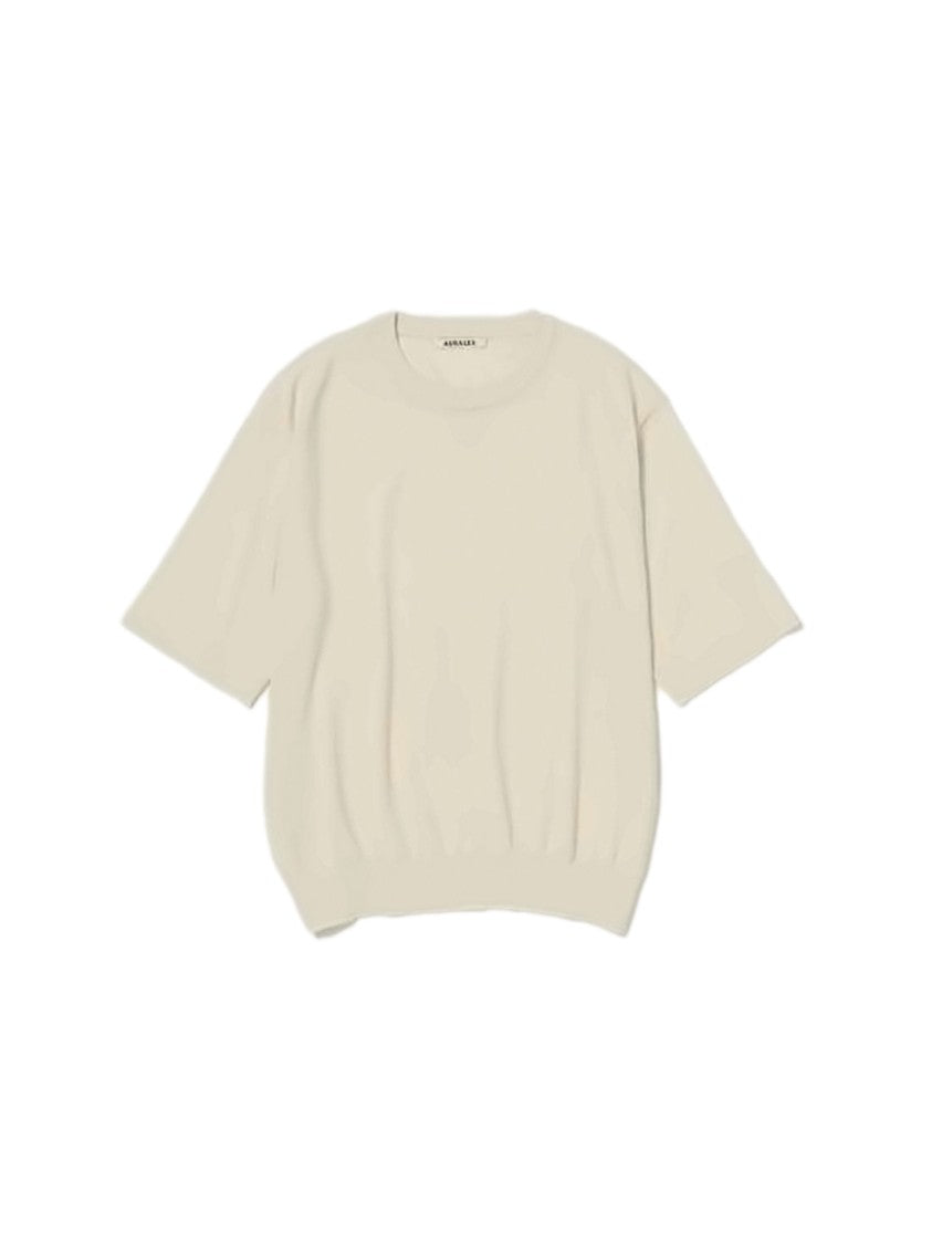 Auralee Cashmere Short-Sleeved Sweater With Relaxed Fit