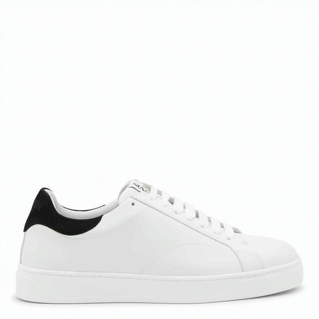 Lanvin Calf Leather Low-Top Sneakers With Contrasting Suede Heel Tab
