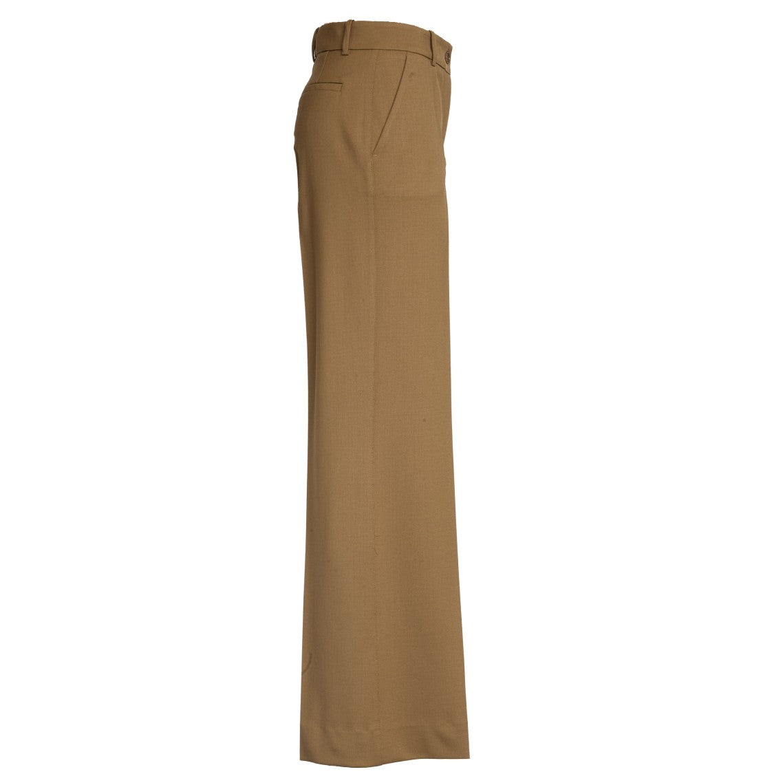 Parosh Camel Palazzo Button Closure Trousers