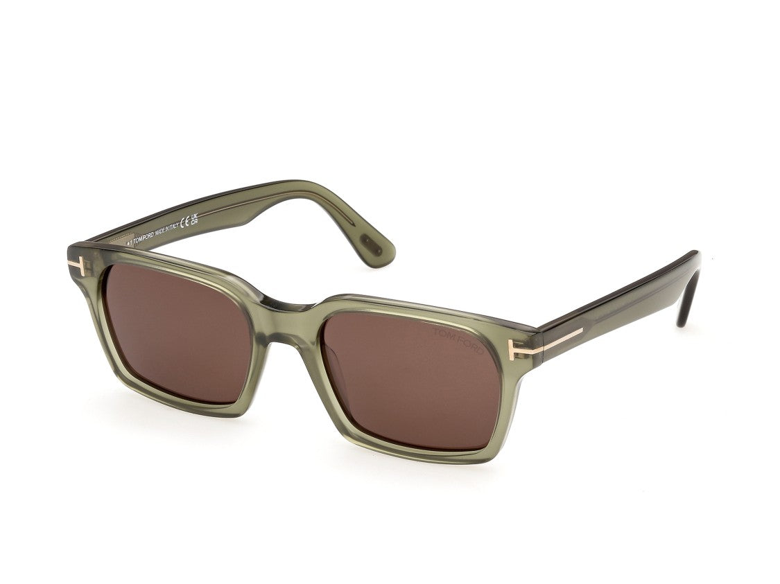 Tom Ford Ft1403 Gold Accent Oversized Acetate Square Sunglasses