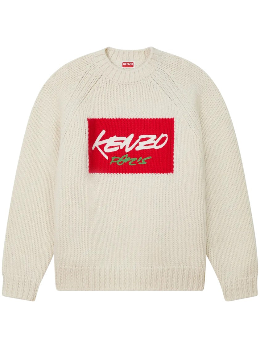 Kenzo Knit Futura Jumper With Bold Rectangular Patch