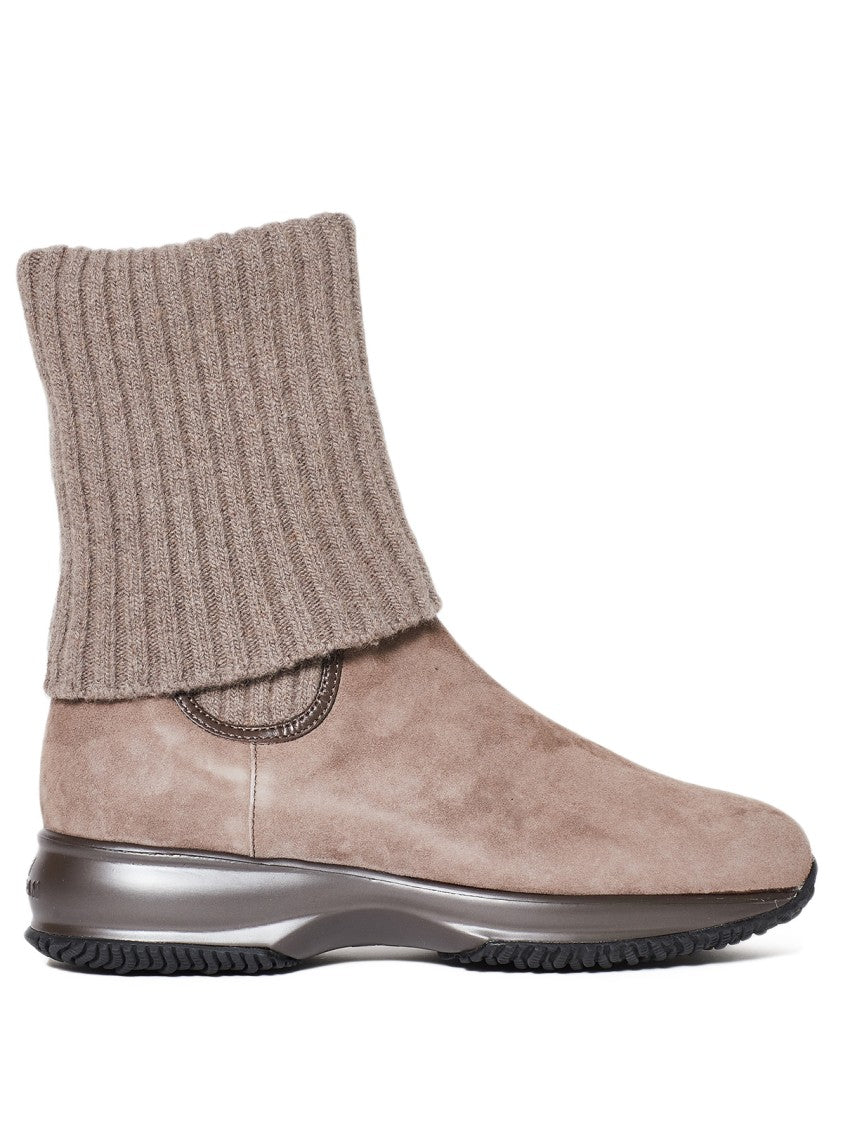 Hogan Beige Suede Ankle Boots