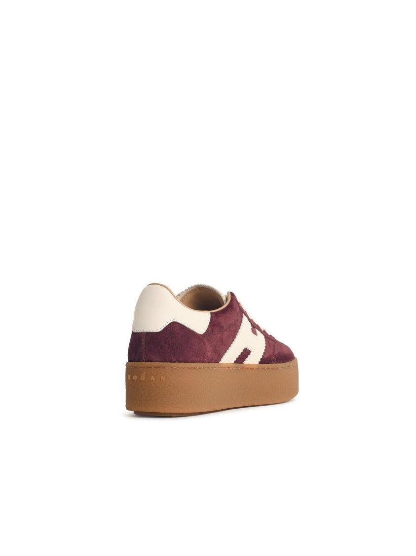 Hogan ' Cool' Burgundy Suede Sneakers