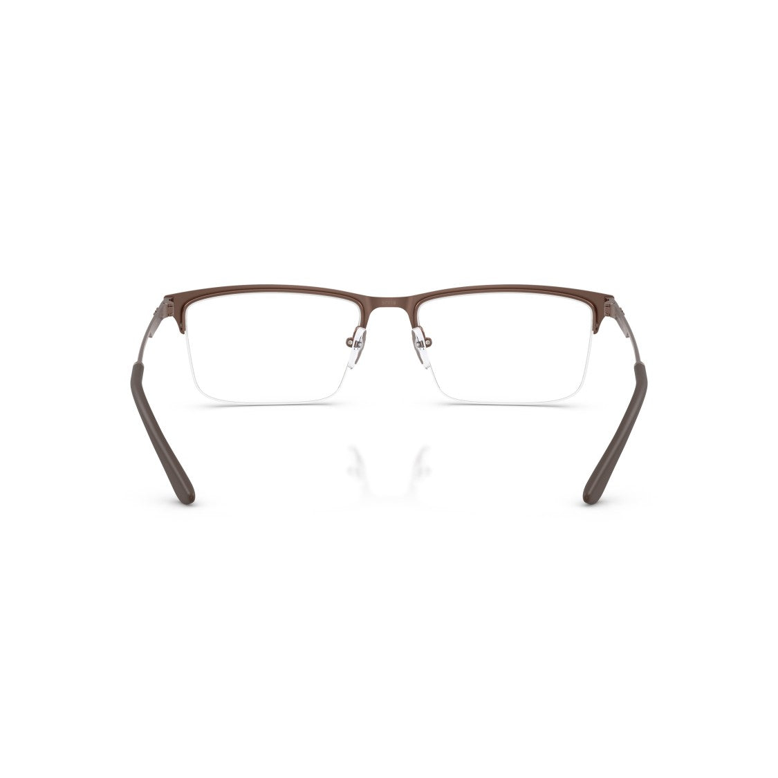Emporio Armani 0Ea1177 Semi-Rimless Rectangular Eyeglasses With Matte Brown Frame