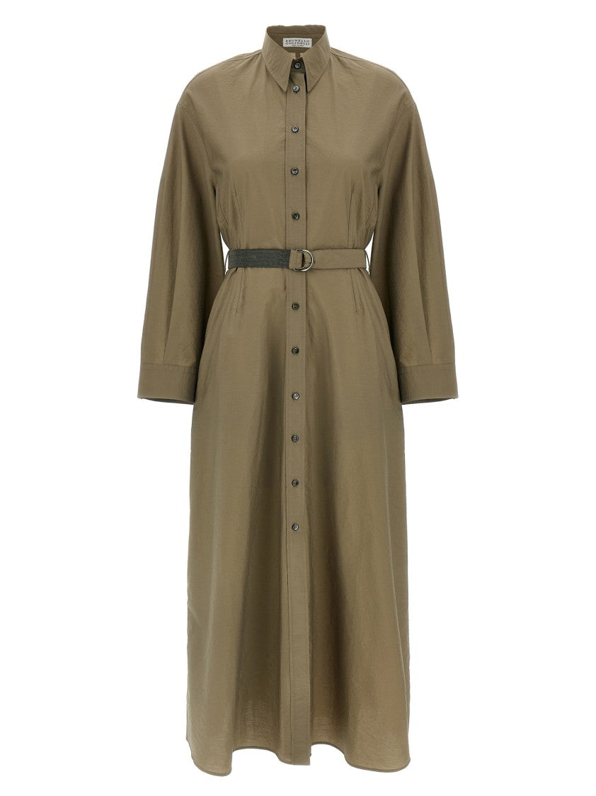 Brunello Cucinelli Midi Dress With Knotted Waist