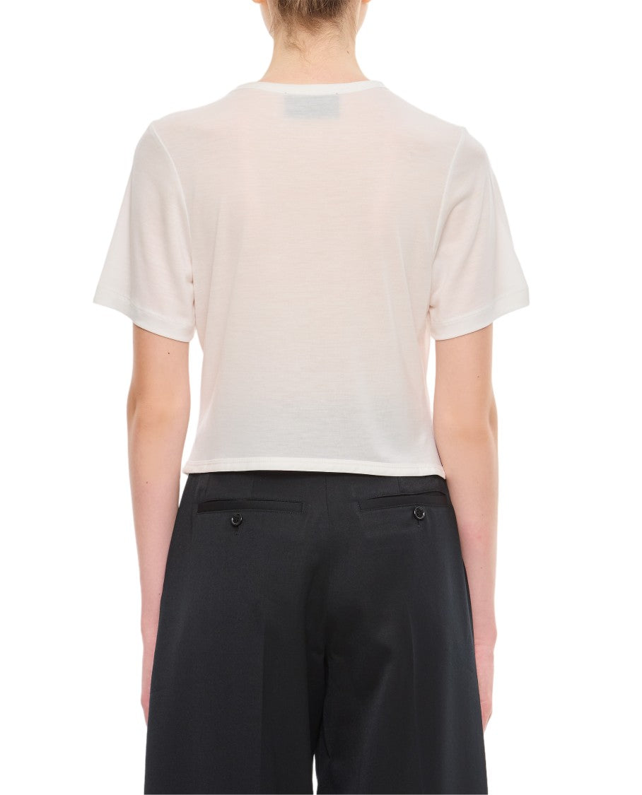 Simone Rocha White Easy Satin Bow T-Shirt