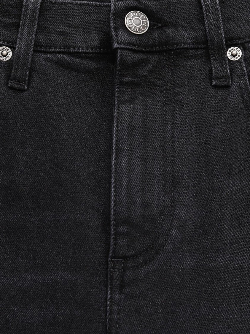 Gucci Black Skinny Denim Fading Jeans