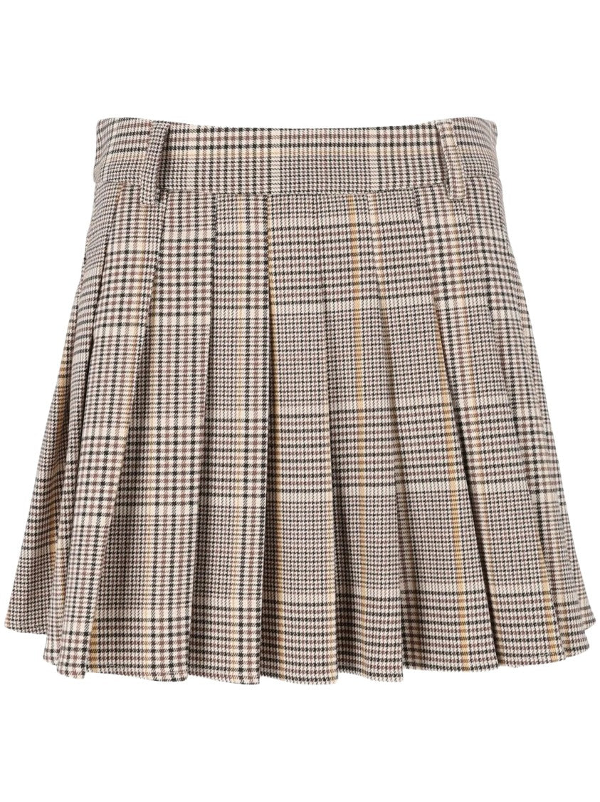 Mc2 Saint Barth Blay Flannel Tartan Pleated Mini Skirt