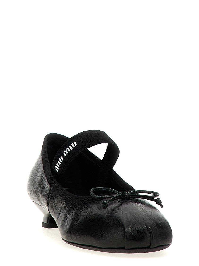 Miu Miu Logo Bow Ballet Flats