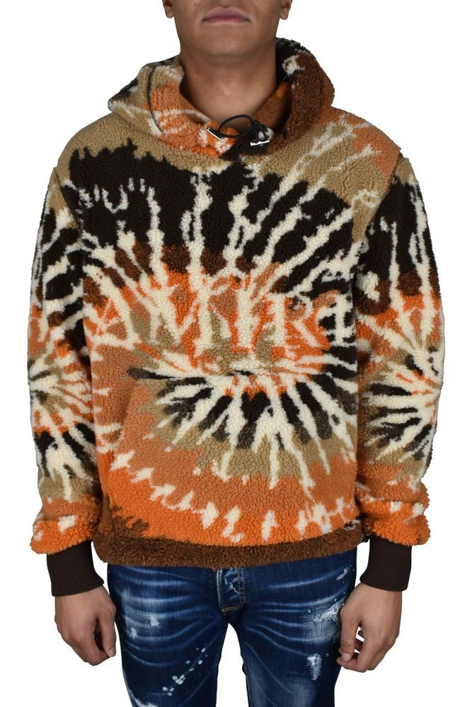 Amiri Tie-Dye Fleece Sweatshirt With Adjustable Drawstring