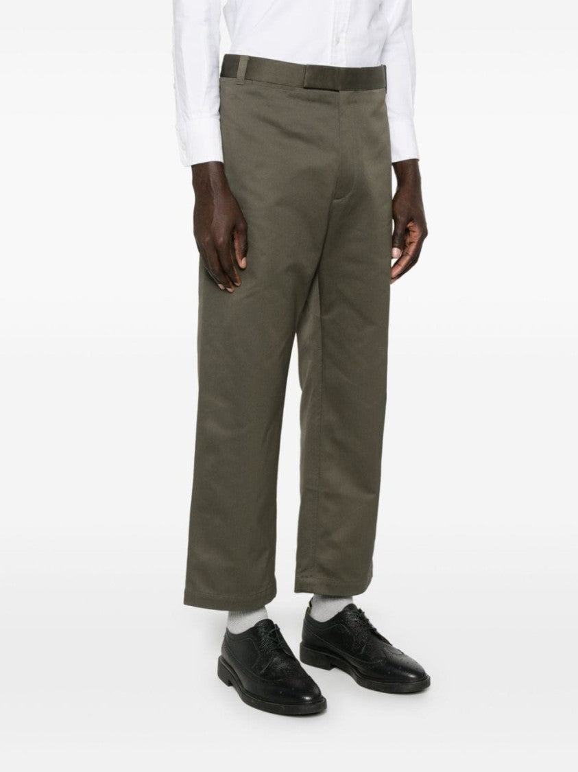 Thom Browne Khaki Green Cropped Trousers