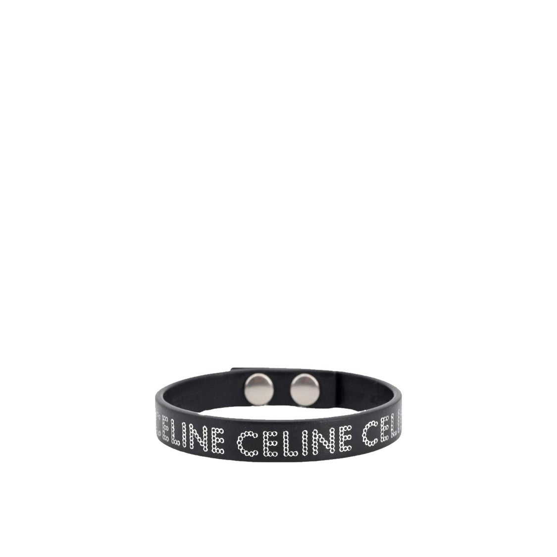 Celine Caft Leather Logo Bracelet
